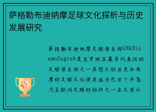 萨格勒布迪纳摩足球文化探析与历史发展研究